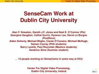 SenseCam Work at Dublin City University