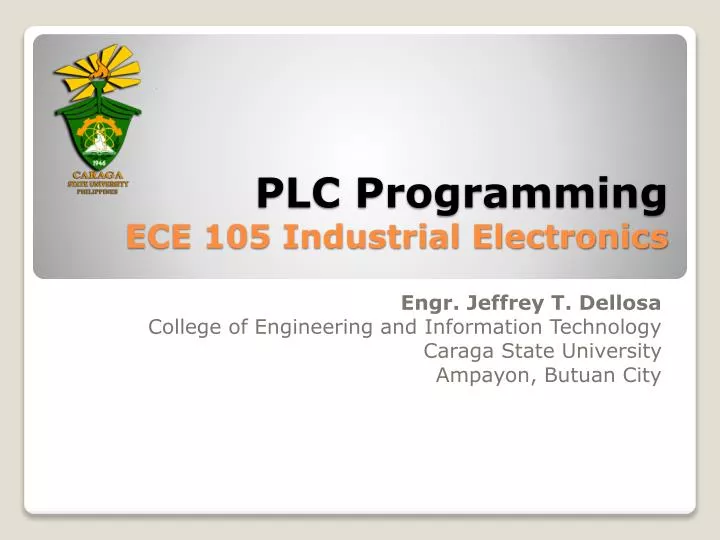 plc programming ece 105 industrial electronics