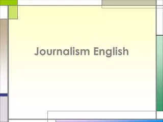 Journalism English