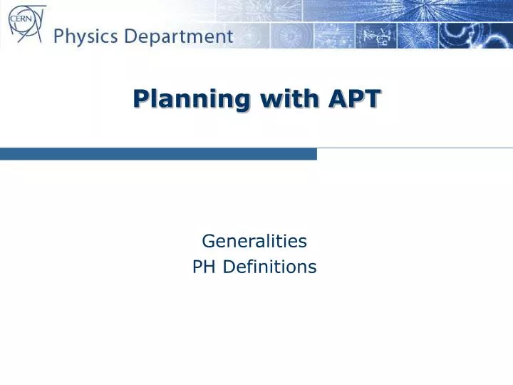 planning with apt