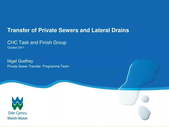transfer of private sewers and lateral drains