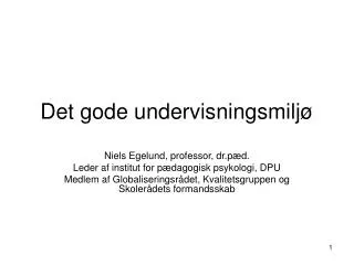 det gode undervisningsmilj
