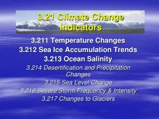 3.21 Climate Change Indicators