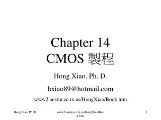 Chapter 14 CMOS ??