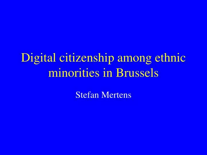 digital citizenship among ethnic minorities in brussels