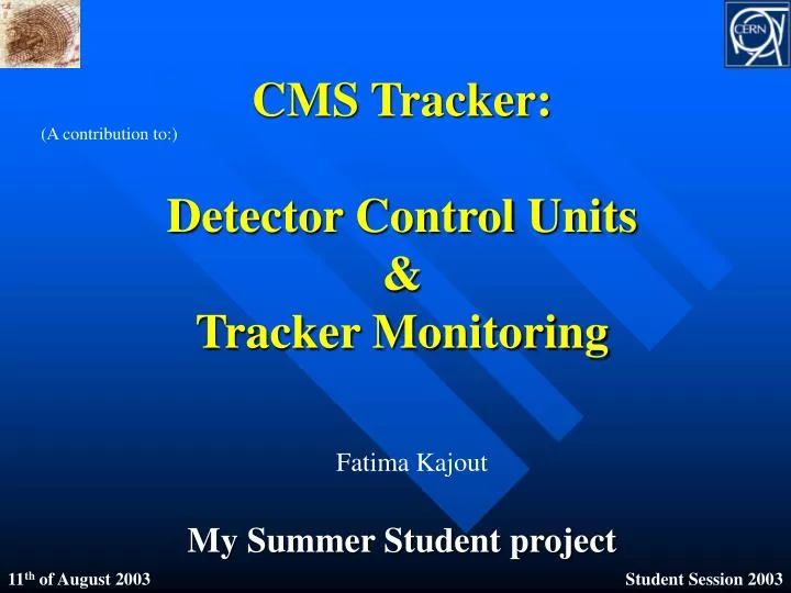 cms tracker detector control units tracker monitoring