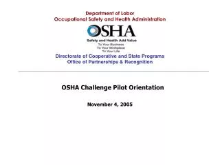 Department of Labor Occupational Safety and Health Administration