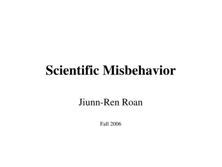 scientific misbehavior