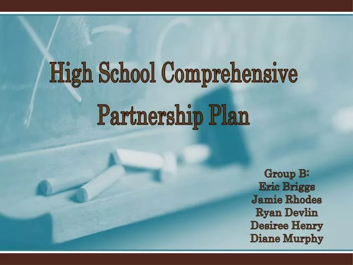 high school comprehensive partnership plan