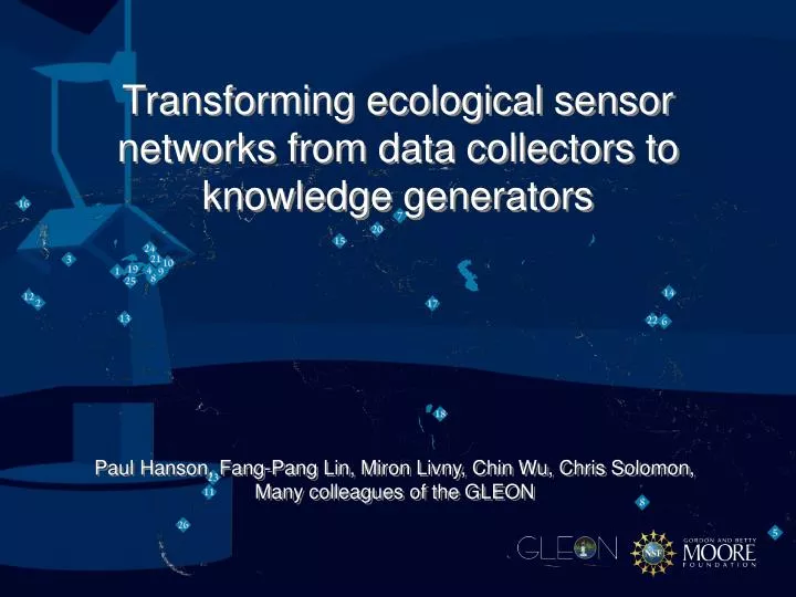 transforming ecological sensor networks from data collectors to knowledge generators