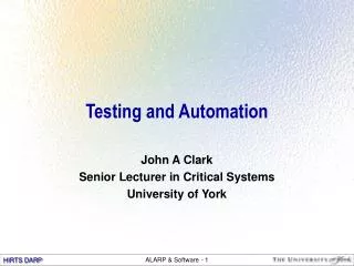 Testing and Automation