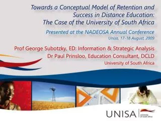 Towards a Conceptual Model of Retention and Success in Distance Education: