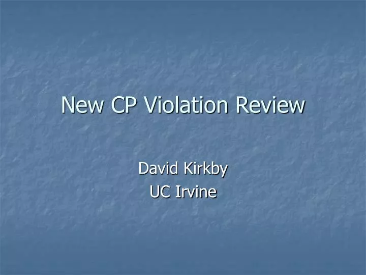 new cp violation review
