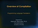 Overview of Compilation - slide 1