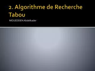 2 algorithme de recherche tabou