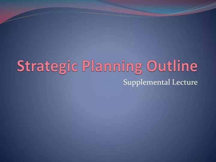strategic planning outline
