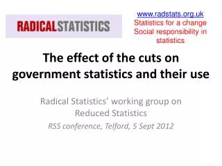 The effect of the cuts on government statistics and their use