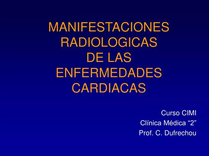 manifestaciones radiologicas de las enfermedades cardiacas