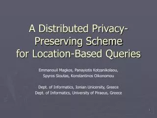 A Distributed Privacy-Preserving Scheme for Location-Based Queries