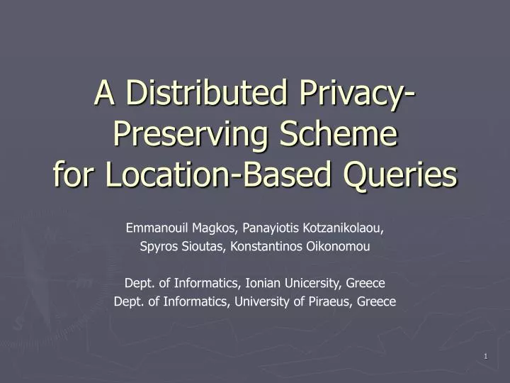 a distributed privacy preserving scheme for location based queries
