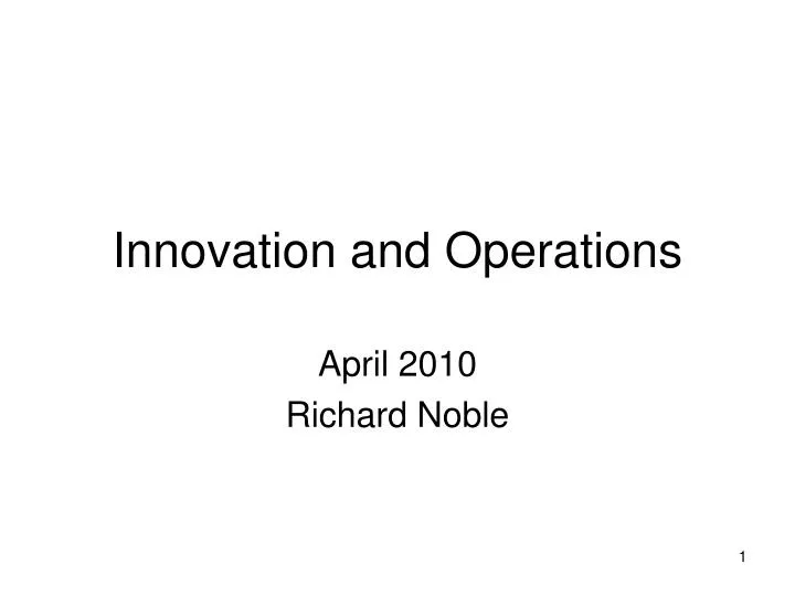 innovation and operations