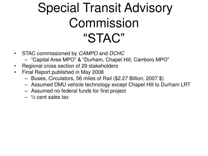 special transit advisory commission stac