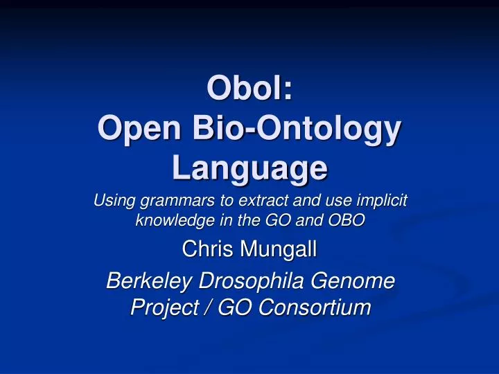 obol open bio ontology language
