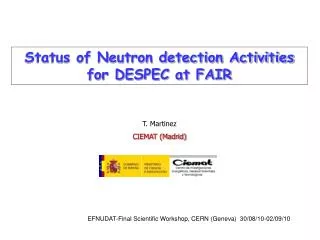 Status of Neutron detection Activities for DESPEC at FAIR