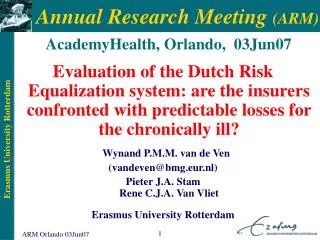 Annual Research Meeting (ARM)