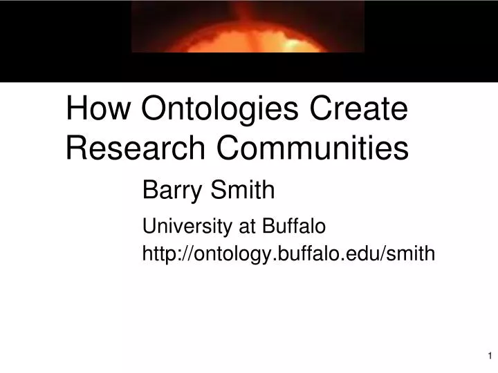 how ontologies create research communities