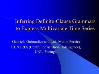 Inferring Definite-Clause Grammars to Express Multivariate Time Series