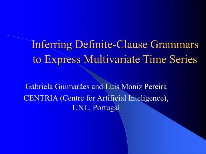 inferring definite clause grammars to express multivariate time series