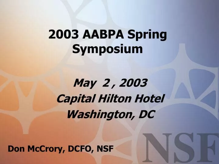 2003 aabpa spring symposium