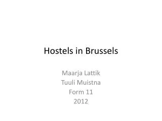 Hostels in Brussels