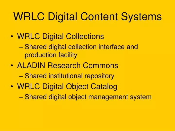 wrlc digital content systems