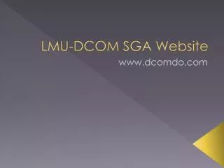 LMU-DCOM SGA Website