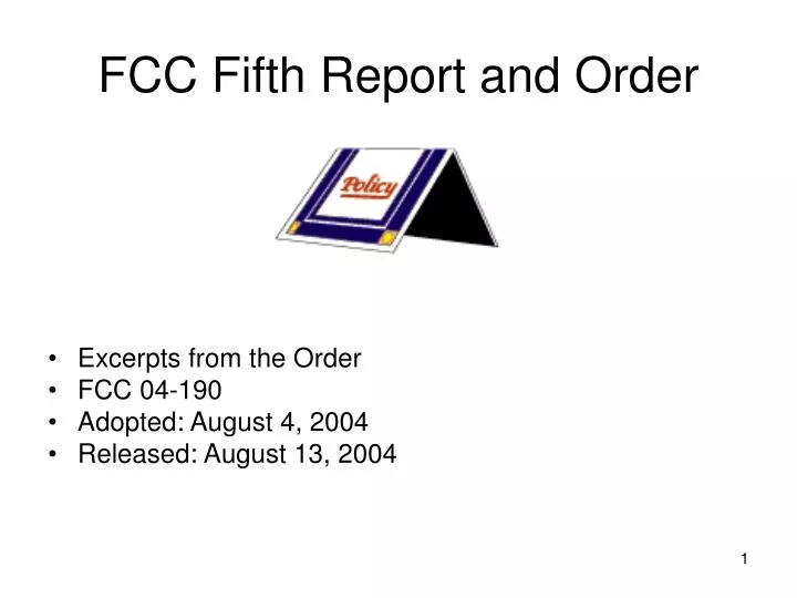 fcc fifth report and order