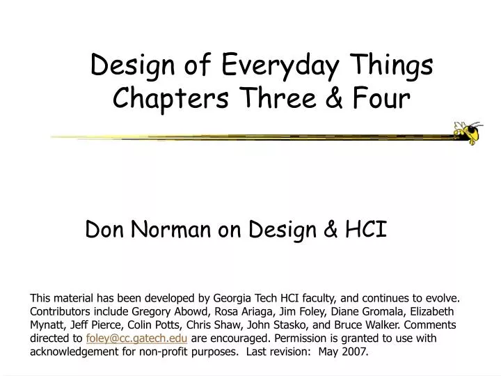 design of everyday things chapters three four