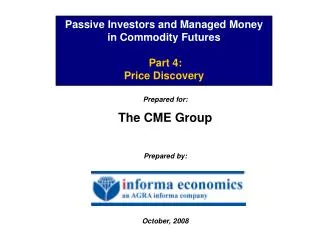 Passive Investors and Managed Money in Commodity Futures Part 4: Price Discovery