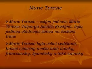 marie terezie