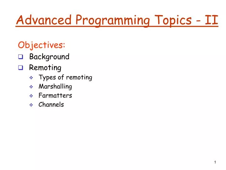 advanced programming topics ii