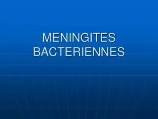 meningites bacteriennes