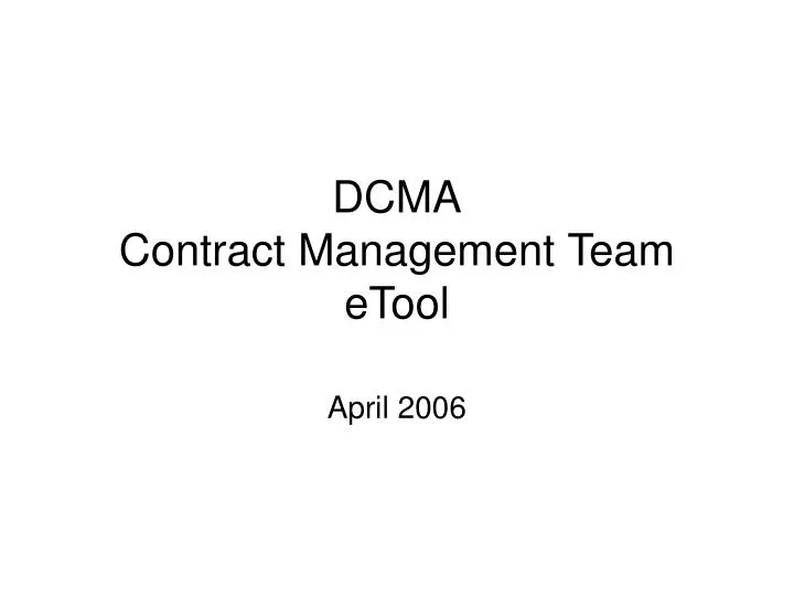 dcma contract management team etool
