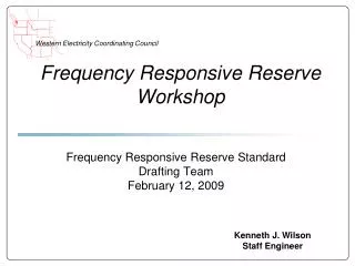 Frequency Responsive Reserve Workshop