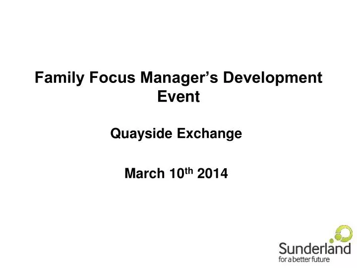 family focus manager s development event