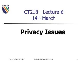CT218 Lecture 6 14 th March