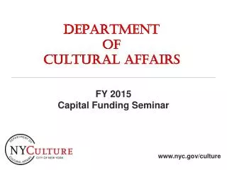 DEPARTMENT OF CULTURAL AFFAIRS