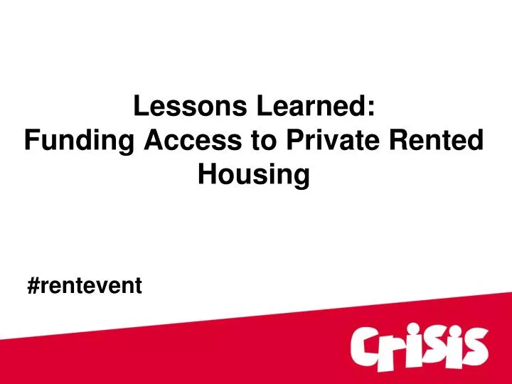 lessons learned funding access to private rented housing