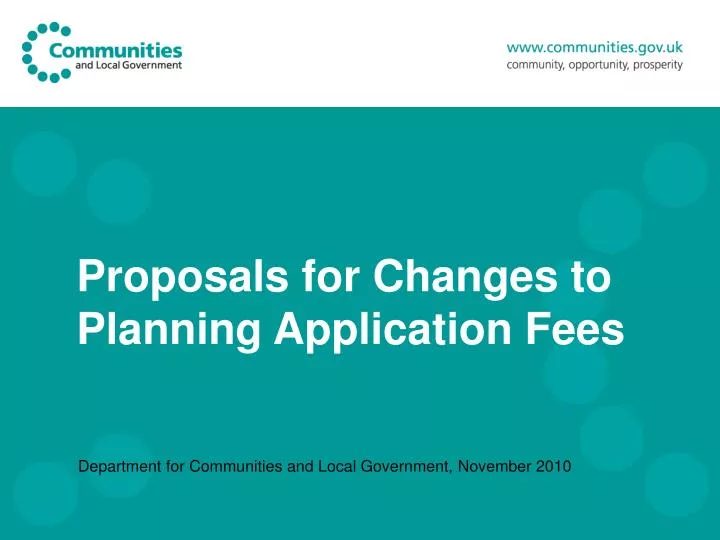 proposals for changes to planning application fees