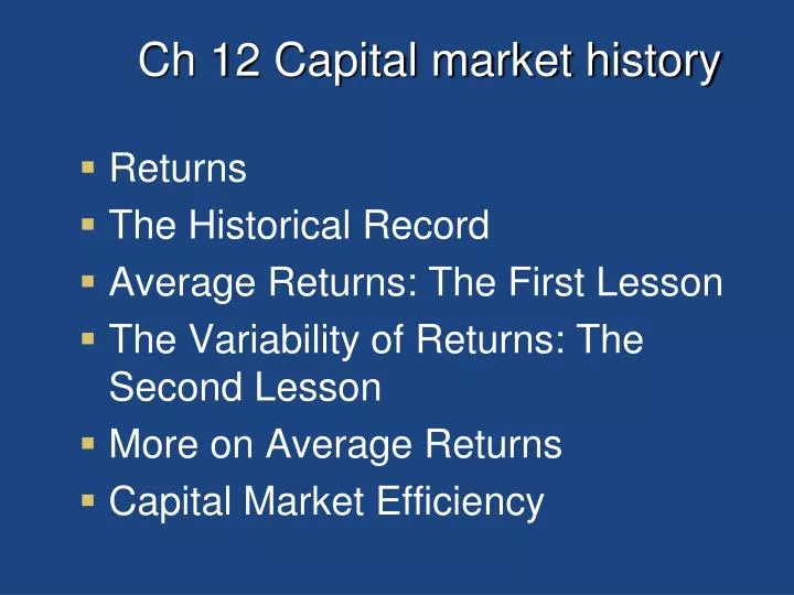 ch 12 capital market history